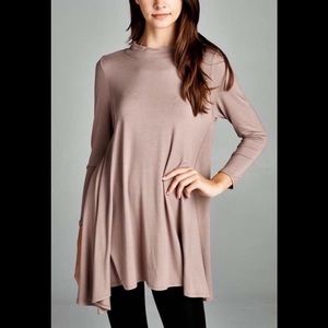 🆕🤎LG(10/12) taupe mock neck, tunic top
